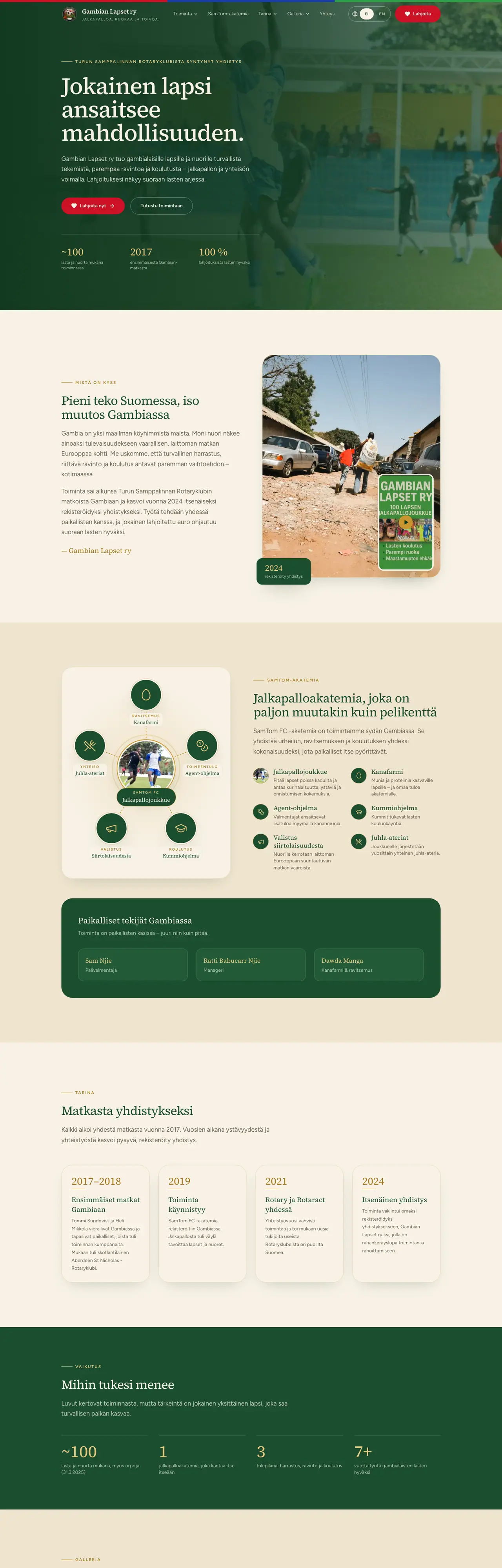 Gambian Lapset ry — desktop